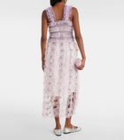 Susan Fang Shirred floral tulle top