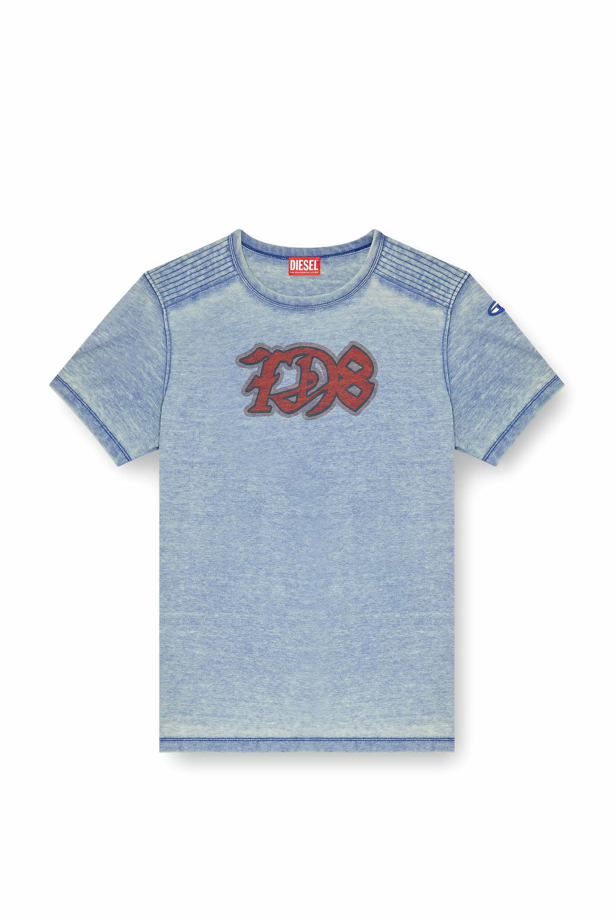 Diesel Burnout T-shirt with D78 print - T-Shirts Mens in Blue