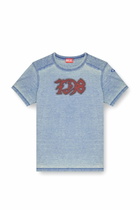 Diesel Burnout T-shirt with D78 print - T-Shirts Mens in Blue