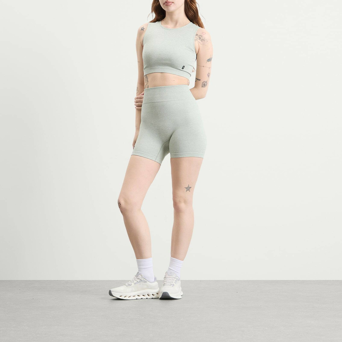 ON Women's Studio Knit Crop Top in Mineral Heather