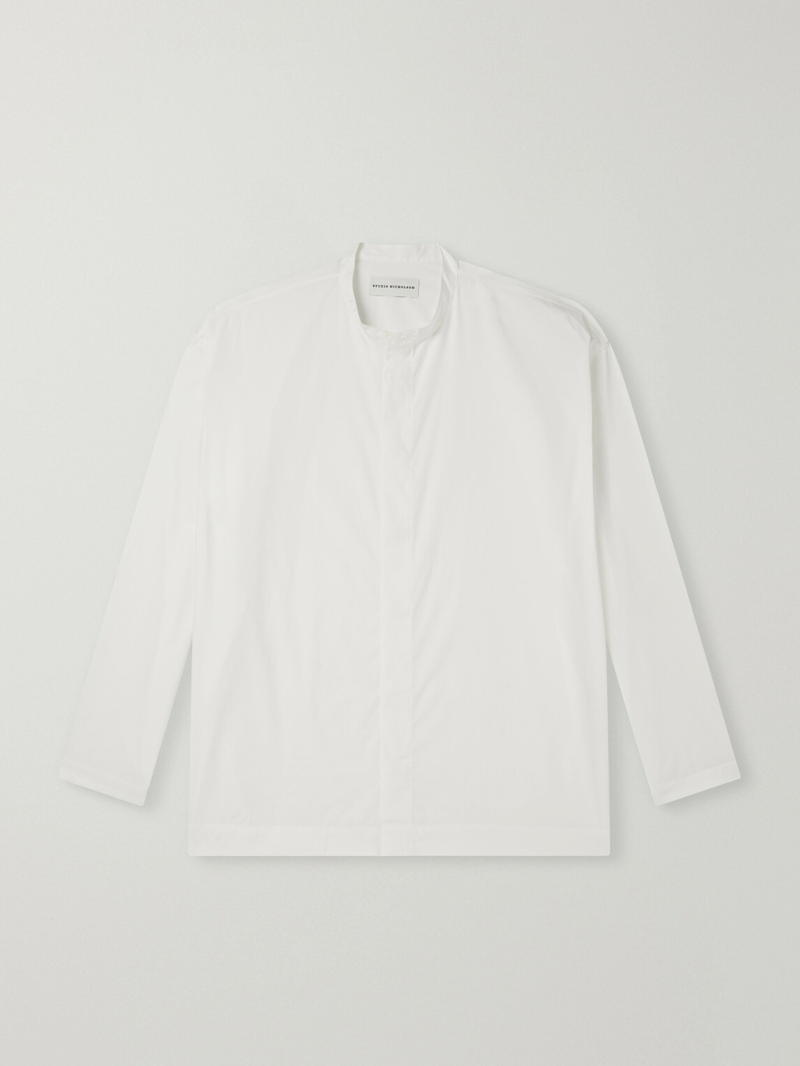 Studio Nicholson - Grandad-Collar Cotton-Poplin Shirt - White
