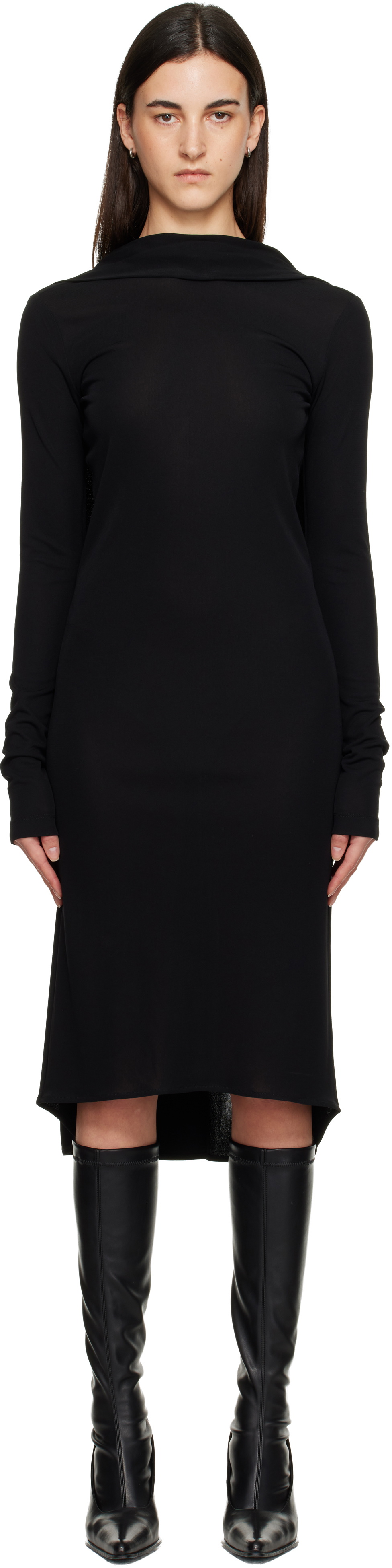 TOTEME Black Cocoon Cape Midi Dress
