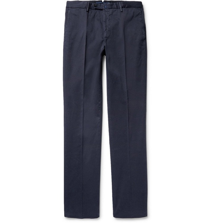 Photo: Incotex - Four Season Relaxed-Fit Cotton-Blend Chinos - Men - Blue