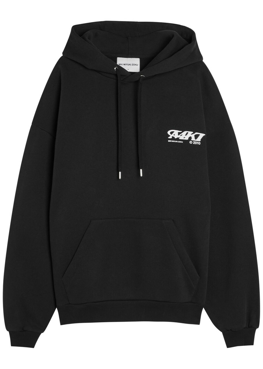 Mki Miyuki Zoku Stack Hooded Cotton-blend Sweatshirt Black