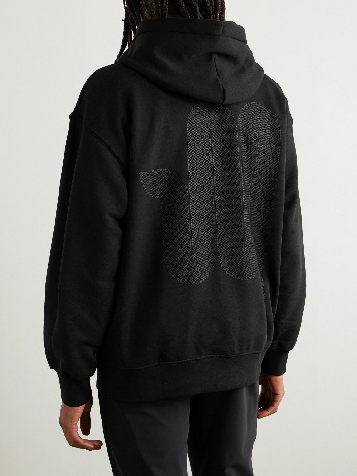 ON - Club Printed Organic Cotton-Blend Jersey Hoodie - Black