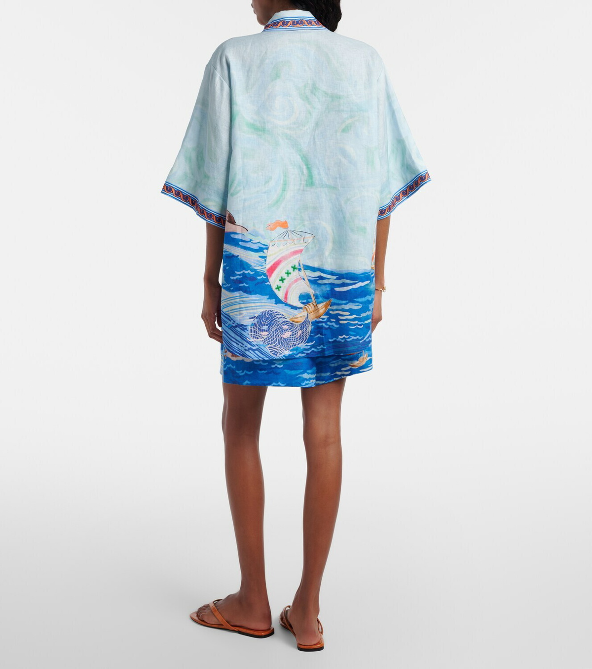 Alémais Printed linen shorts