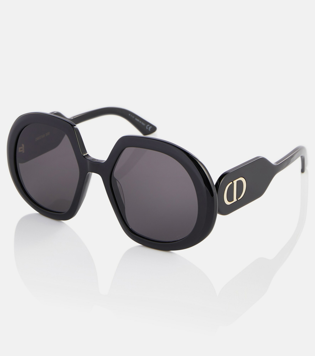 Dior DiorSignature R1U oversized round sunglasses in black acetate/black lenses Dior DiorSignature R1U Round Sunglasses in Havana Brown  main image 4