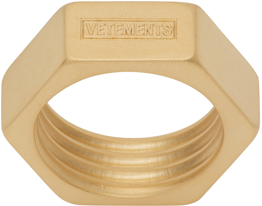 VETEMENTS Gold Thin Nut Ring