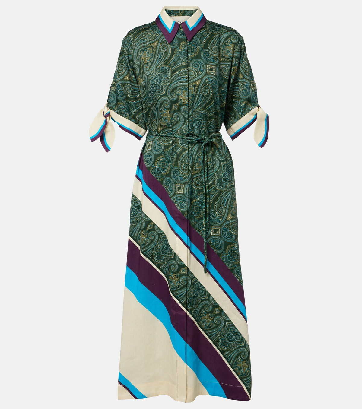 Alémais Joni printed linen-blend shirt dress