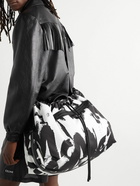 Alexander McQueen - Leather-Trimmed Logo-Print Satin Tote Bag