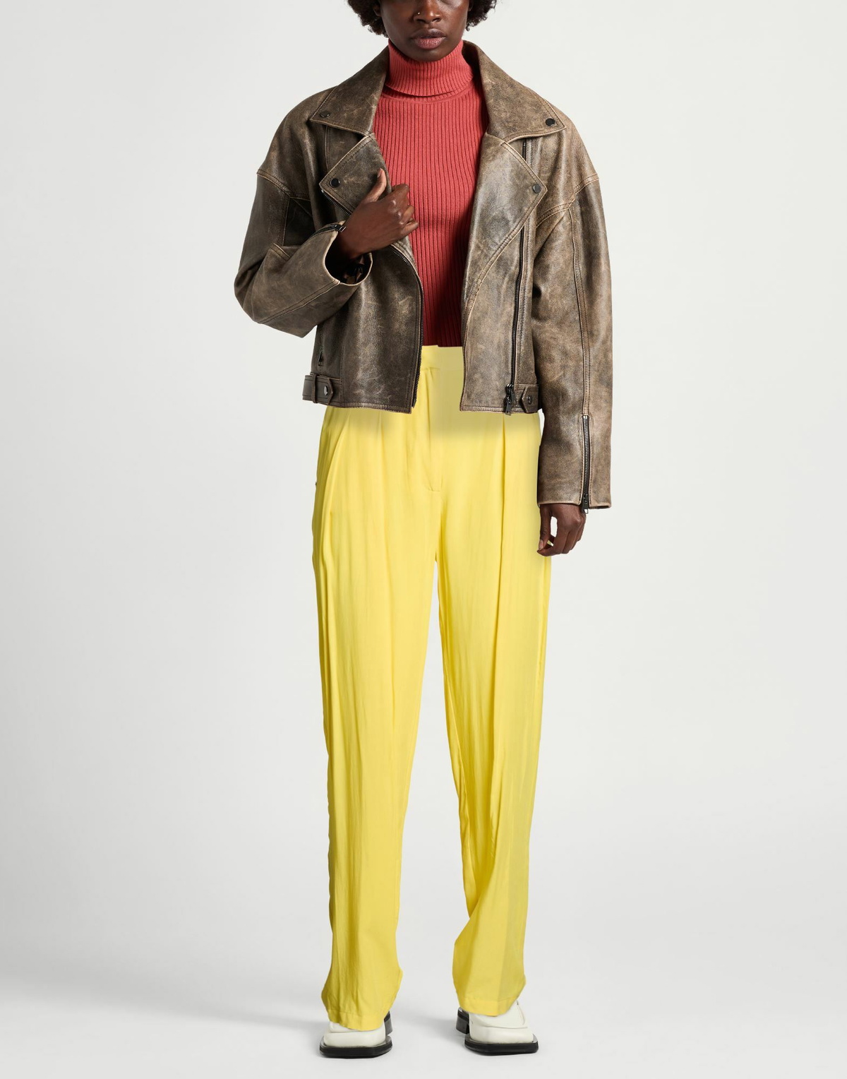 Manila Grace Womens Pants in Yellow