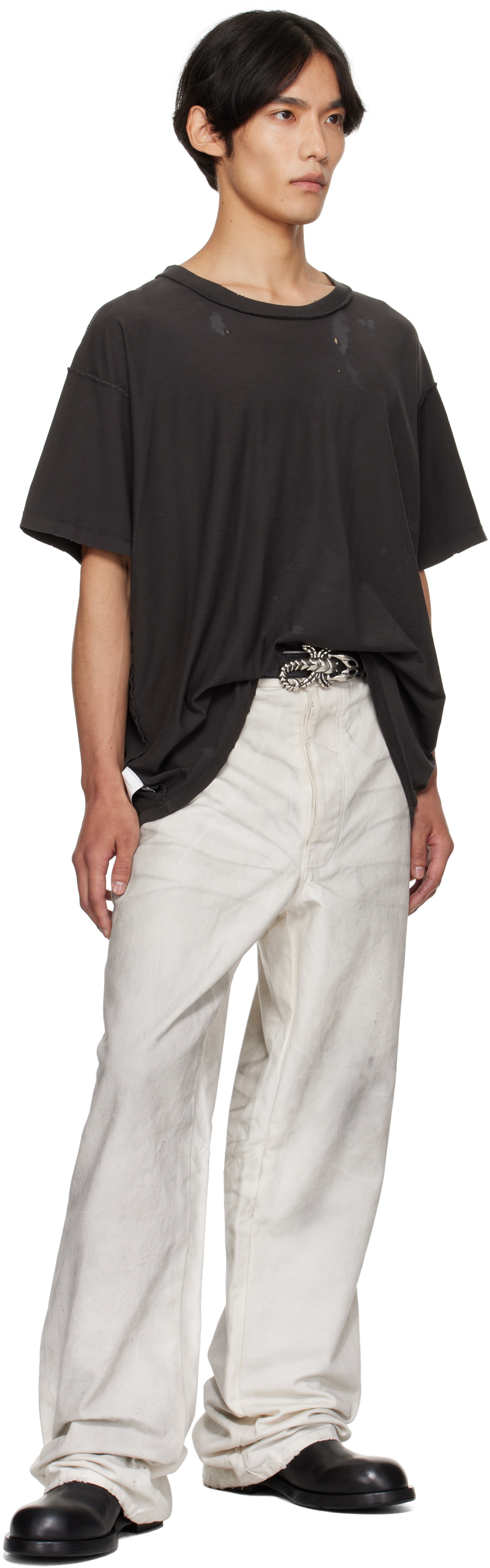 ALEXANDER DIGENOVA Gray Bleach T-shirt