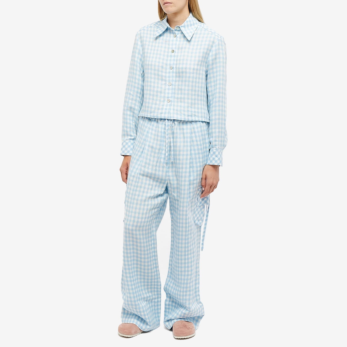 Sleeper Women's Safari Cargo Pants in Blue/White