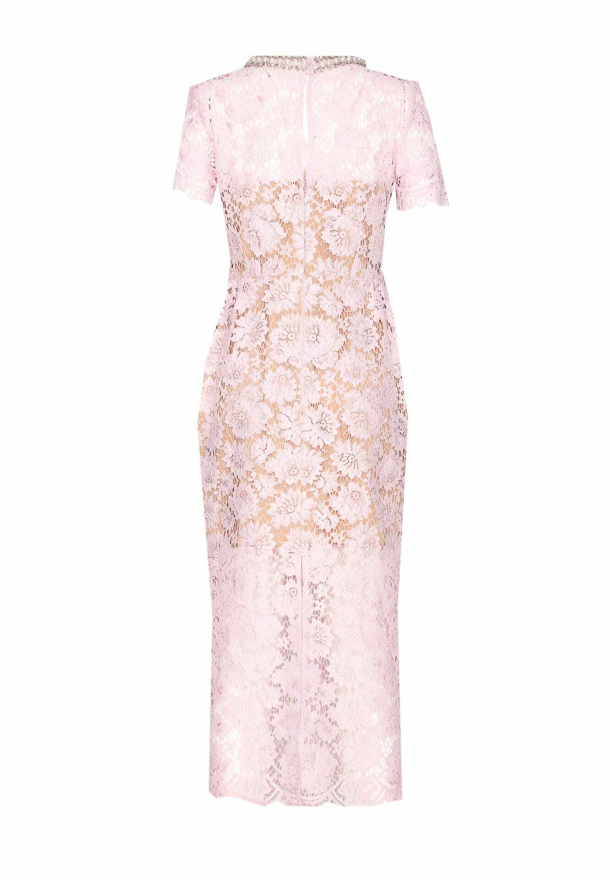 cream lace evening dress Beige Floral Lace Midi Dress main image 0