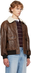 Dunst Brown Detachable A-2 Leather Jacket