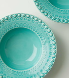 Bordallo Pinheiro Fantasia set of 4 ceramic soup plates