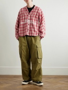 RRR123 - Materia Nazarene Oversized Printed Checked Cotton-Flannel Shirt - Red