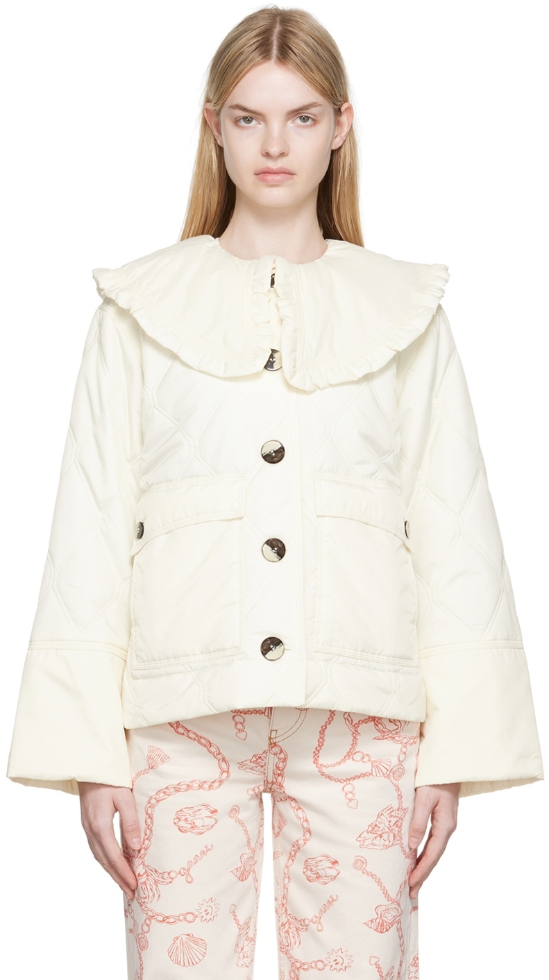GANNI OffWhite Quilted Jacket GANNI