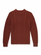 Guest In Residence - Fisherman Cable-Knit Wool and Cashmere-Blend Sweater - Orange