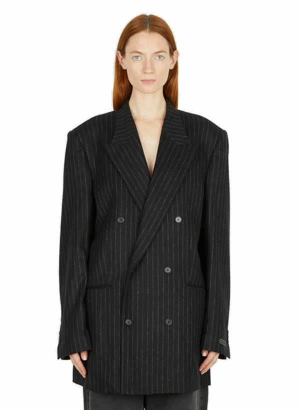 Photo: Pinstripe Milo Blazer in Black