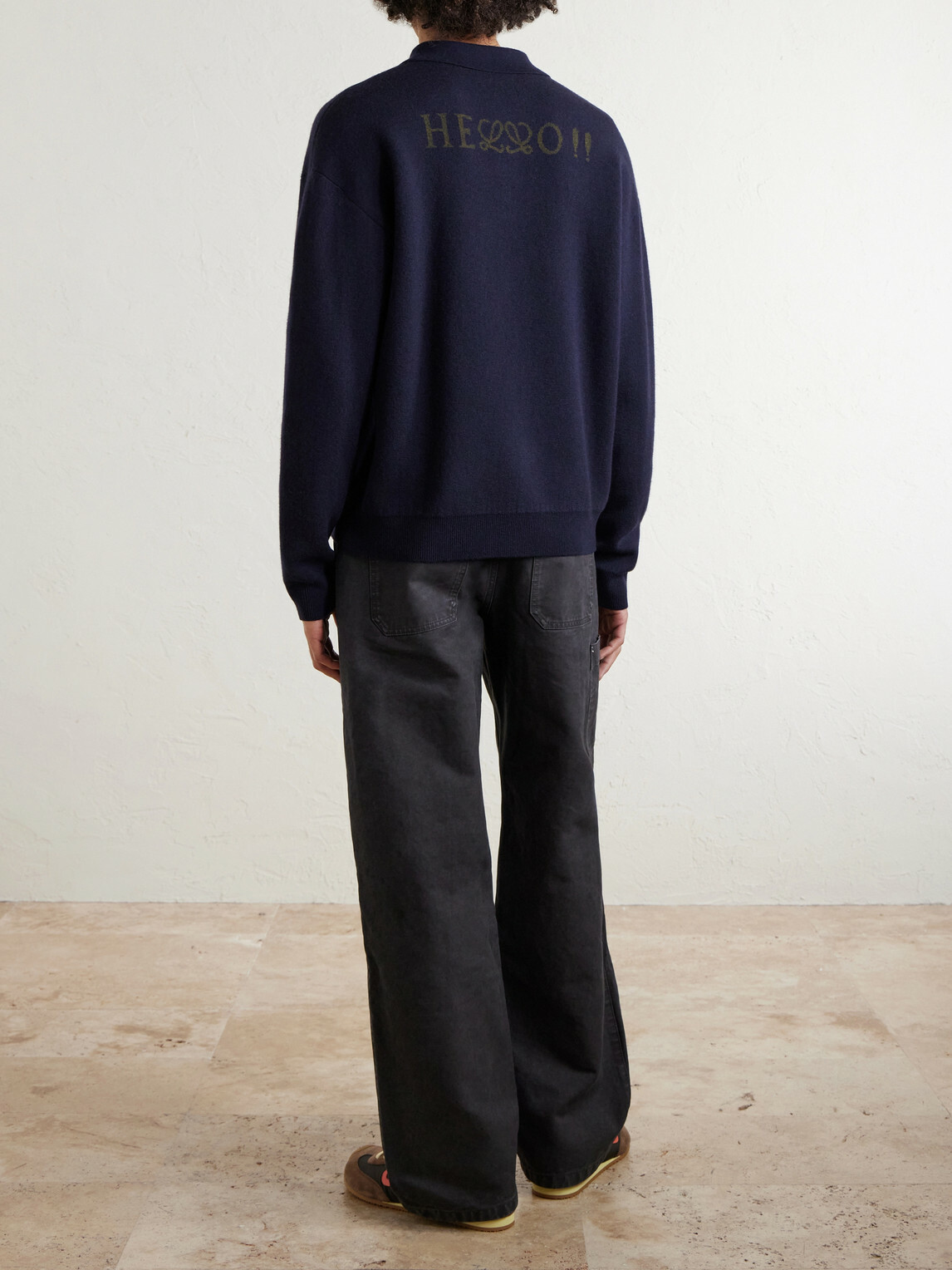 LOEWE - Wool-Blend Polo Sweater - Blue