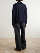 LOEWE - Wool-Blend Polo Sweater - Blue