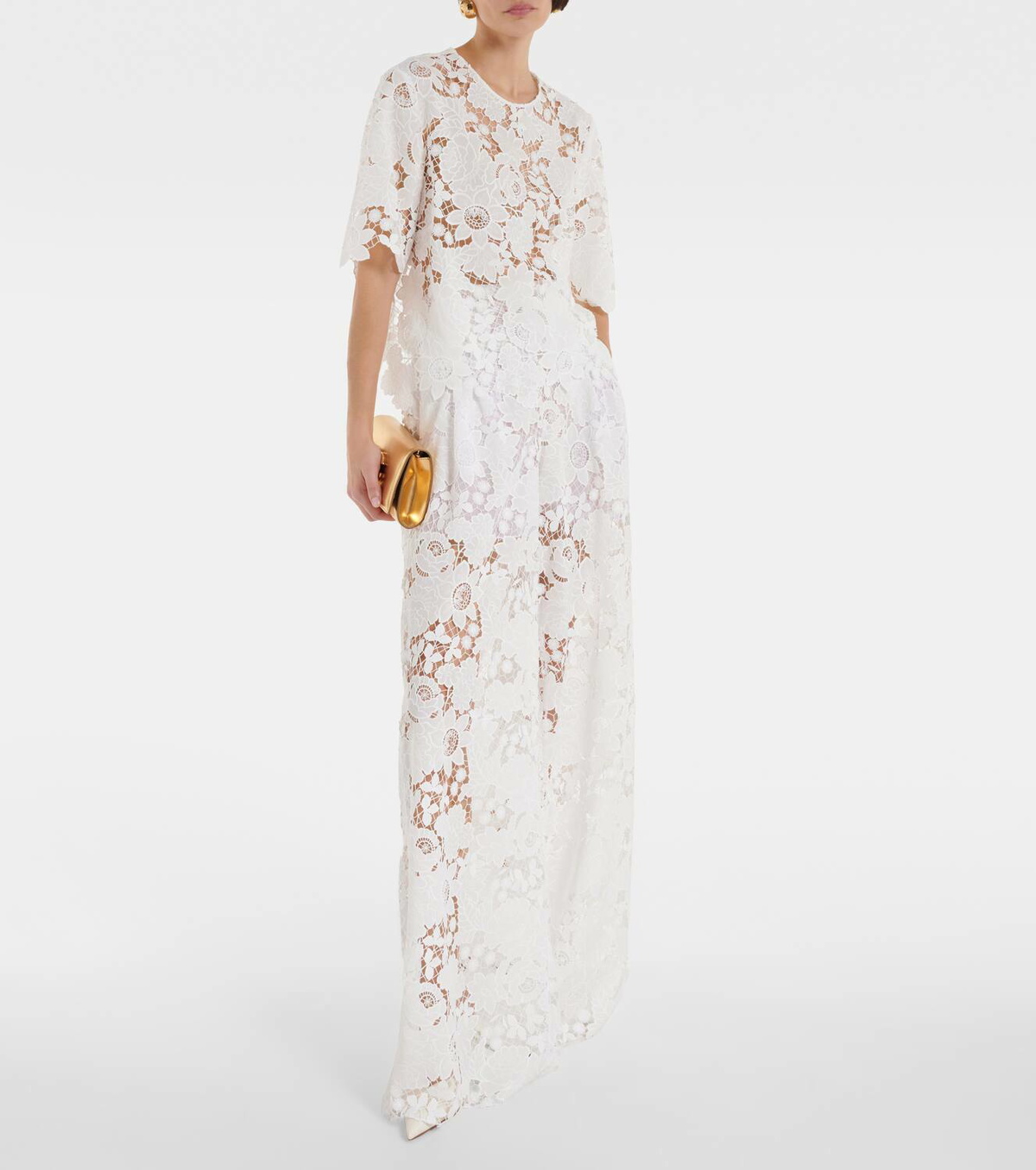 Oscar de la Renta High-rise wide-leg lace pants
