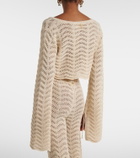 Bananhot Miana open-knit cotton-blend crop top