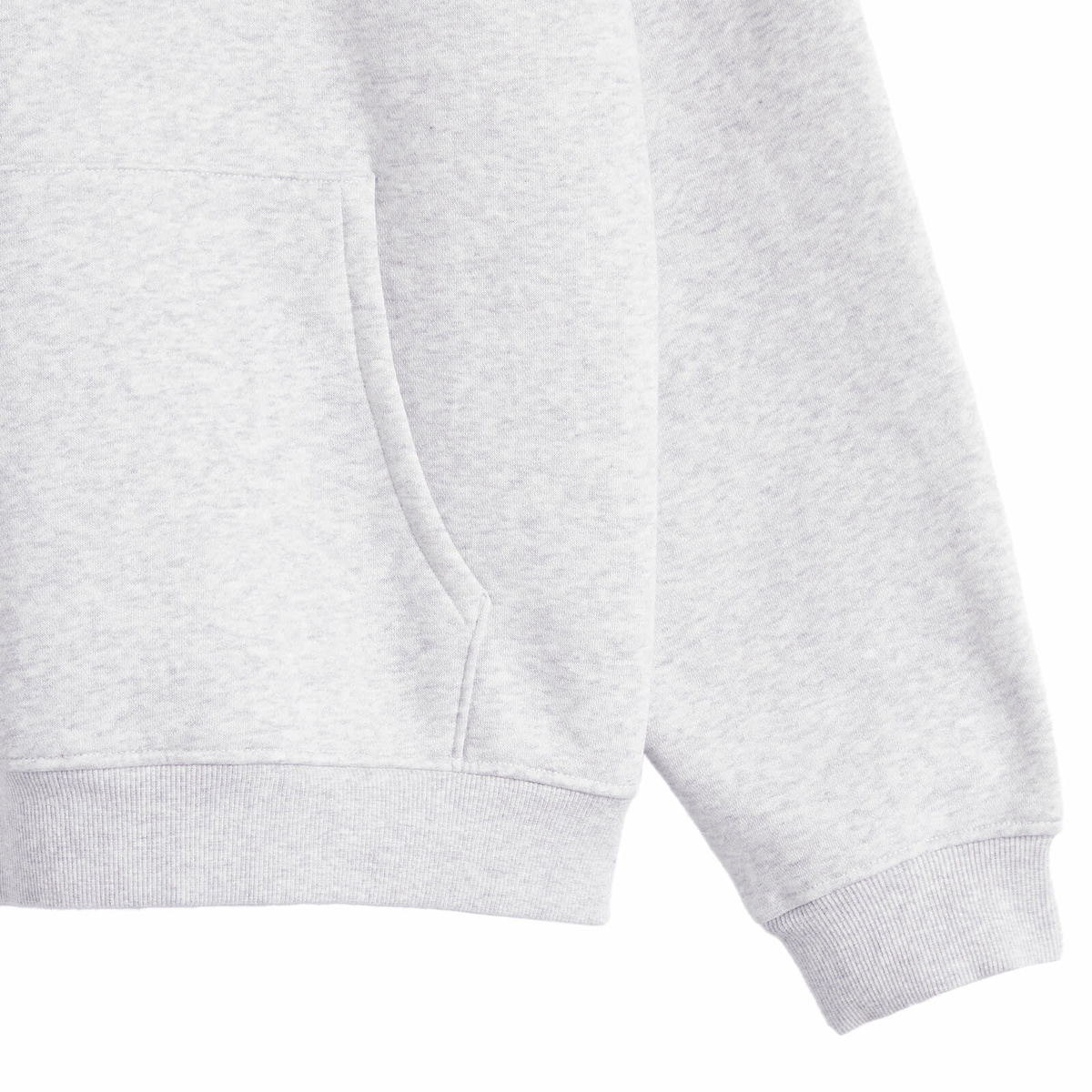 SKIMS Men's Fleece Lounge Relaxed Hoodie in Light Heather Grey