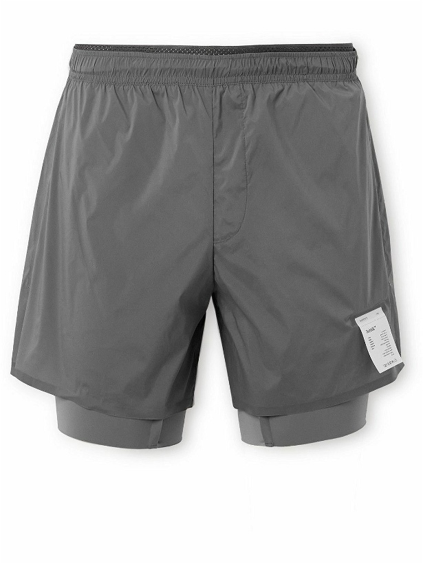 Photo: Satisfy - Straight-Leg Layered TechSilk™ Shell and Justice™ Shorts - Gray