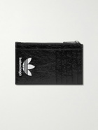 Balenciaga - adidas Logo-Print Textured-Leather Zipped Cardholder - Black
