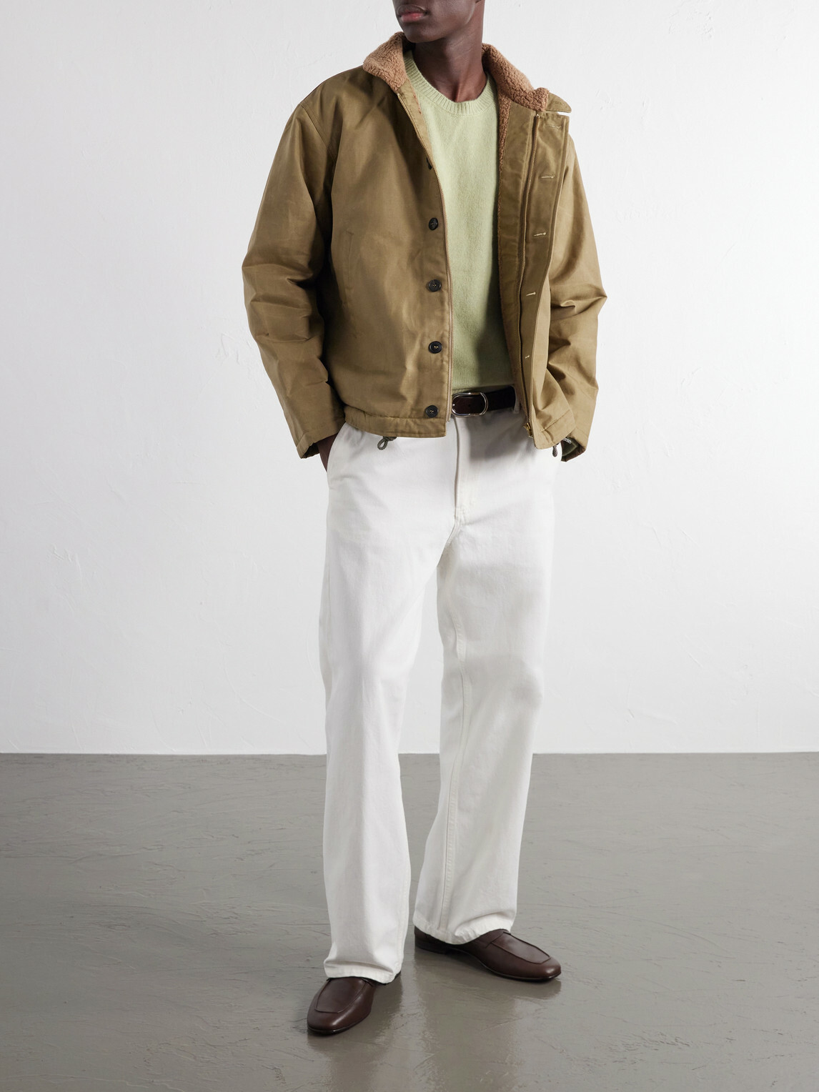 Fortela - Deck Wool Fleece-Lined Cotton-Canvas Jacket - Green