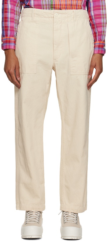 Photo: Engineered Garments Beige Concealed Drawstring Trousers