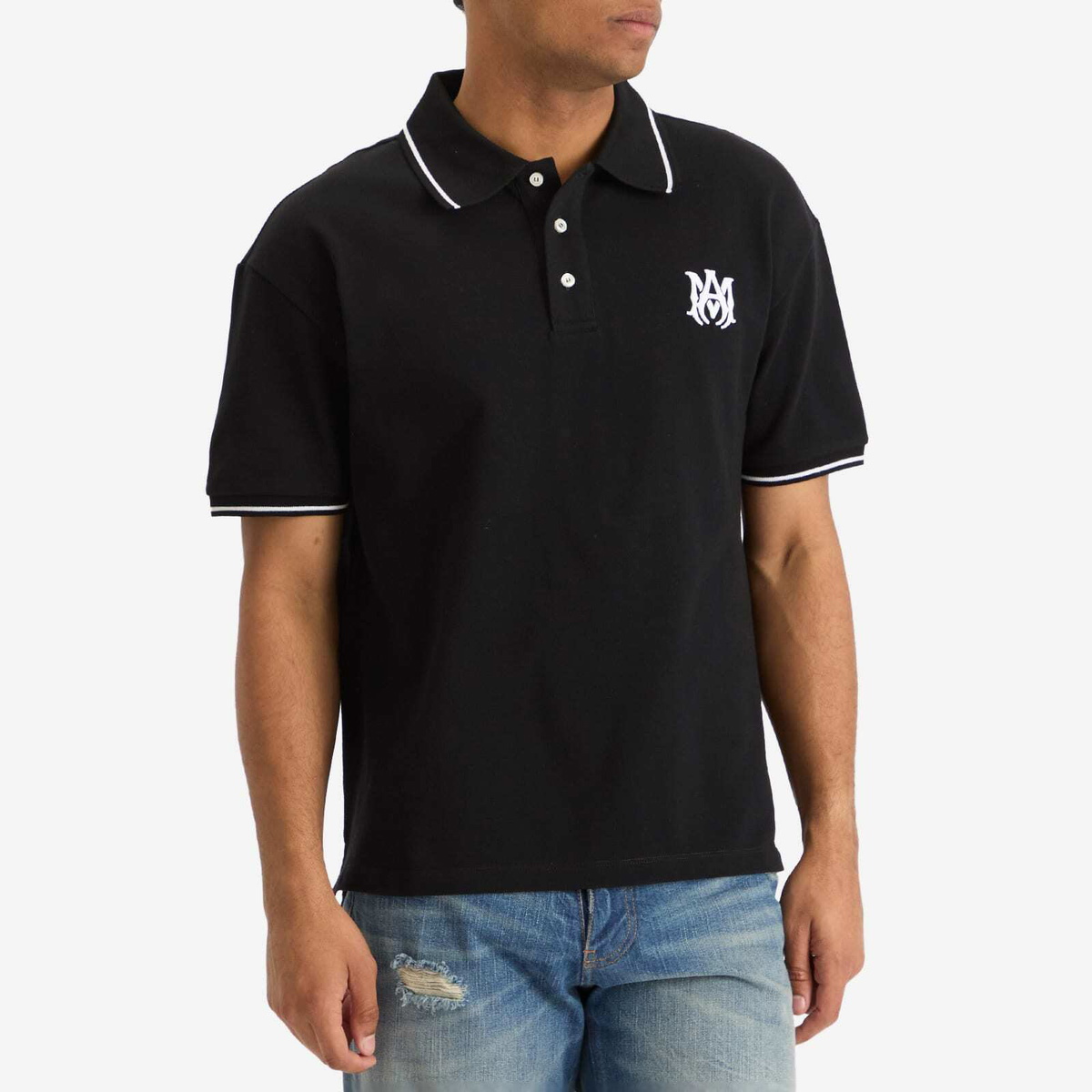 AMIRI Men's MA Core Logo Polo in Black