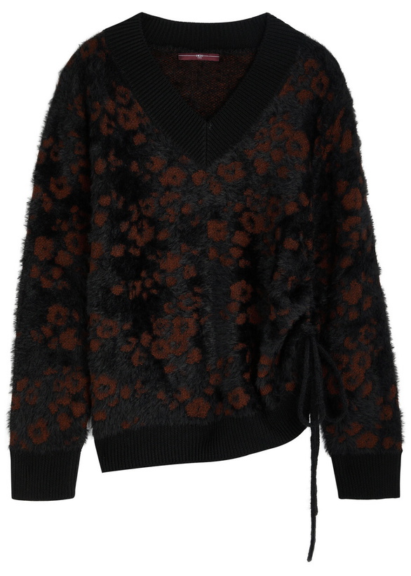 Photo: High Respond Floral-jacquard Brushed-knit Jumper Black