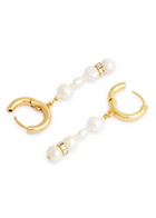Anni LU Upcycled Pearly 18kt Gold-plated Drop Earring, Earring, Pearl - One Size