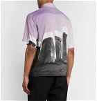 Aries - Jeremy Deller Camp-Collar Printed Woven Shirt - Purple