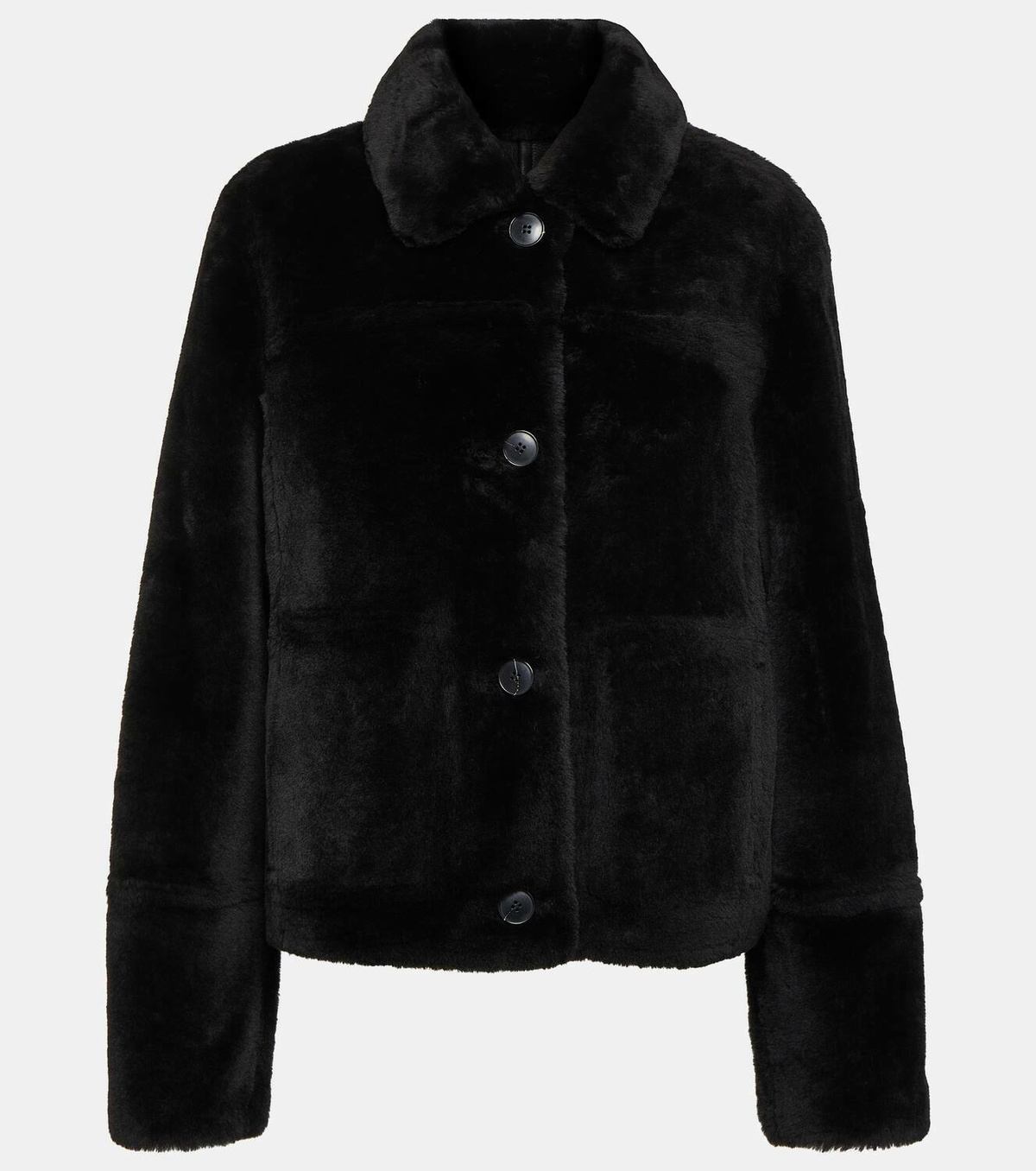 Yves Salomon Shearling-trimmed leather jacket