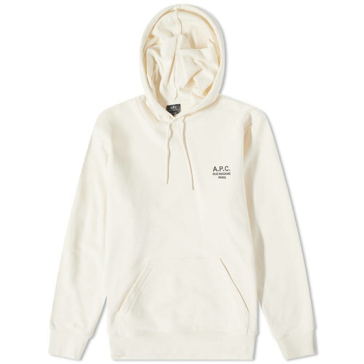Photo: A.P.C. Men's A.P.C Marvin Embroidered Logo Hoody in Off White