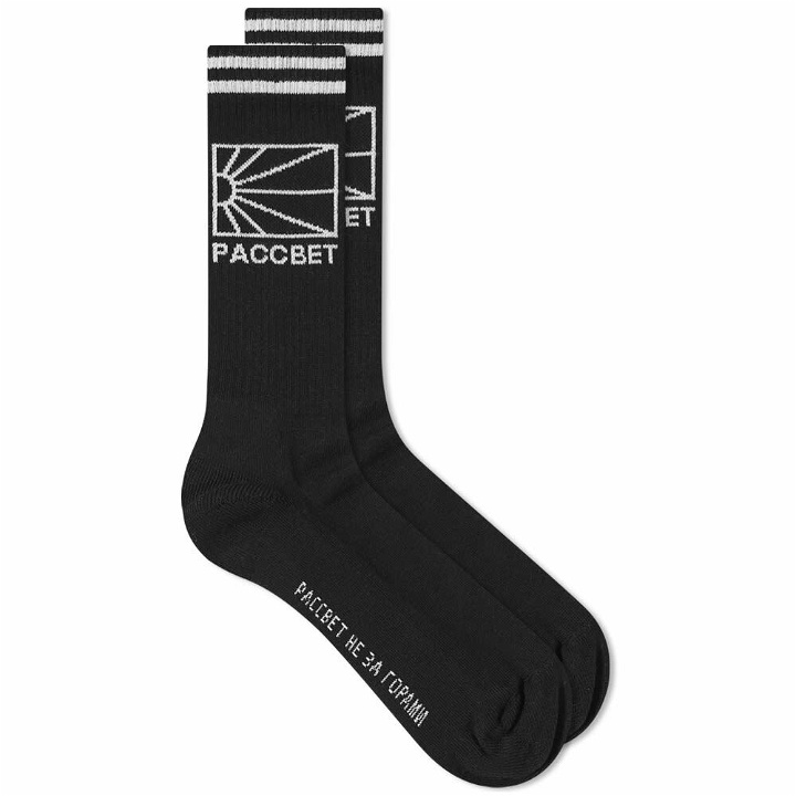 Photo: PACCBET Men's Logo Sock in Black