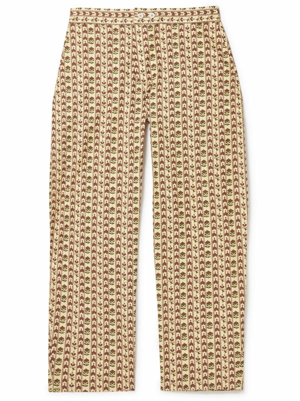 Photo: De Bonne Facture - Wide-Leg Printed Cotton-Voile Trousers - Neutrals