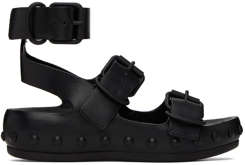 At.Kollektive Black Natacha Ramsay Levi Edition Studded Three Sandals