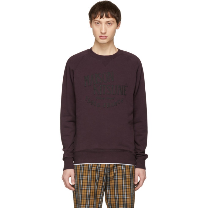 Photo: Maison Kitsune Burgundy Palais Royal Sweatshirt