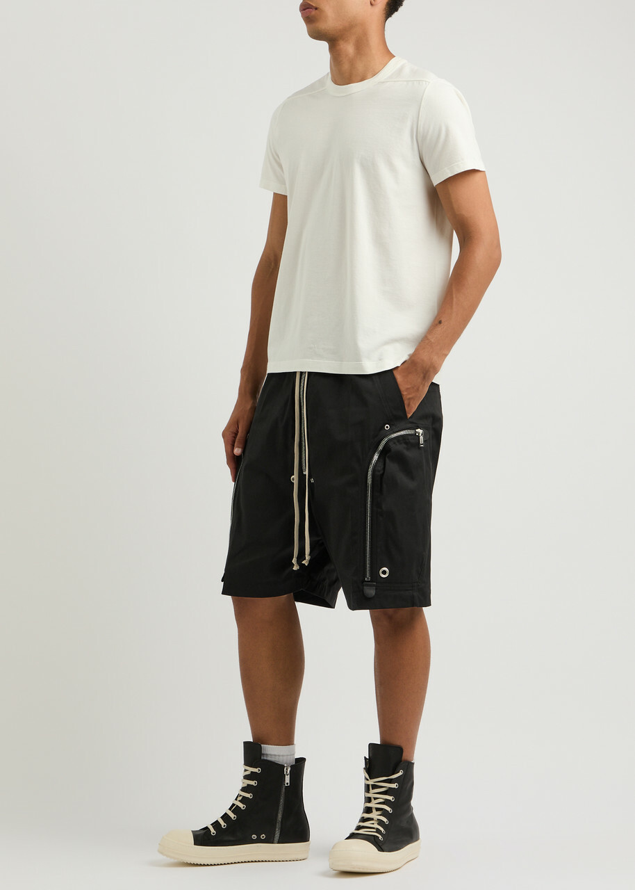 Rick Owens Bauhaus Bela Stretch-cotton Cargo Shorts Black