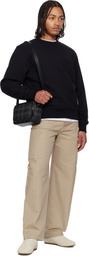 Burberry Black Check Label Cotton Hoodie
