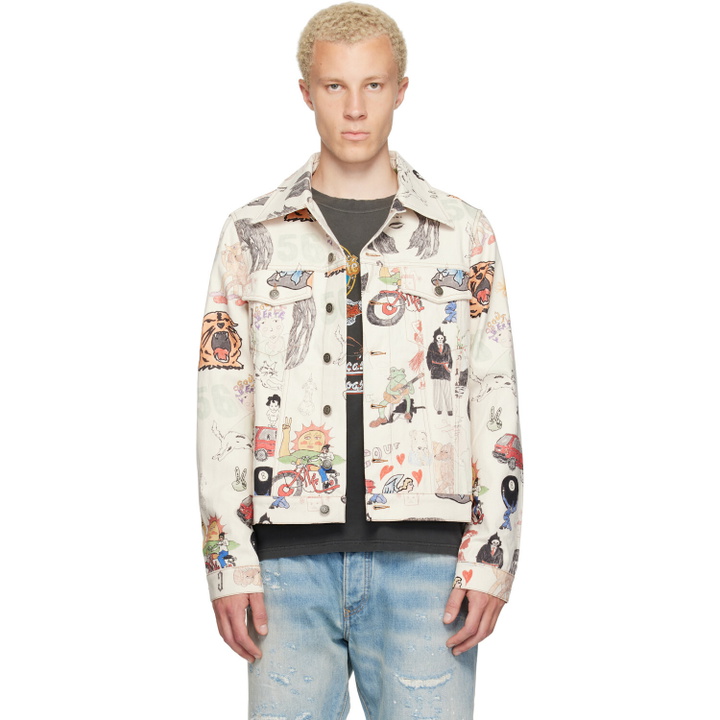 Photo: COÛT DE LA LIBERTÉ Off-White Johnny California Cool Japan Canvas Trucker Jacket