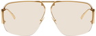 Bottega Veneta Gold Classic Aviator Sunglasses