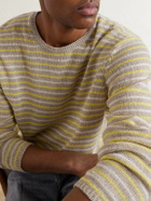 Auralee - Summer Striped Cashmere Sweater - Yellow