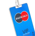 Balenciaga - Logo-Detailed Enamel, Metal and Grosgrain Lanyard - Silver