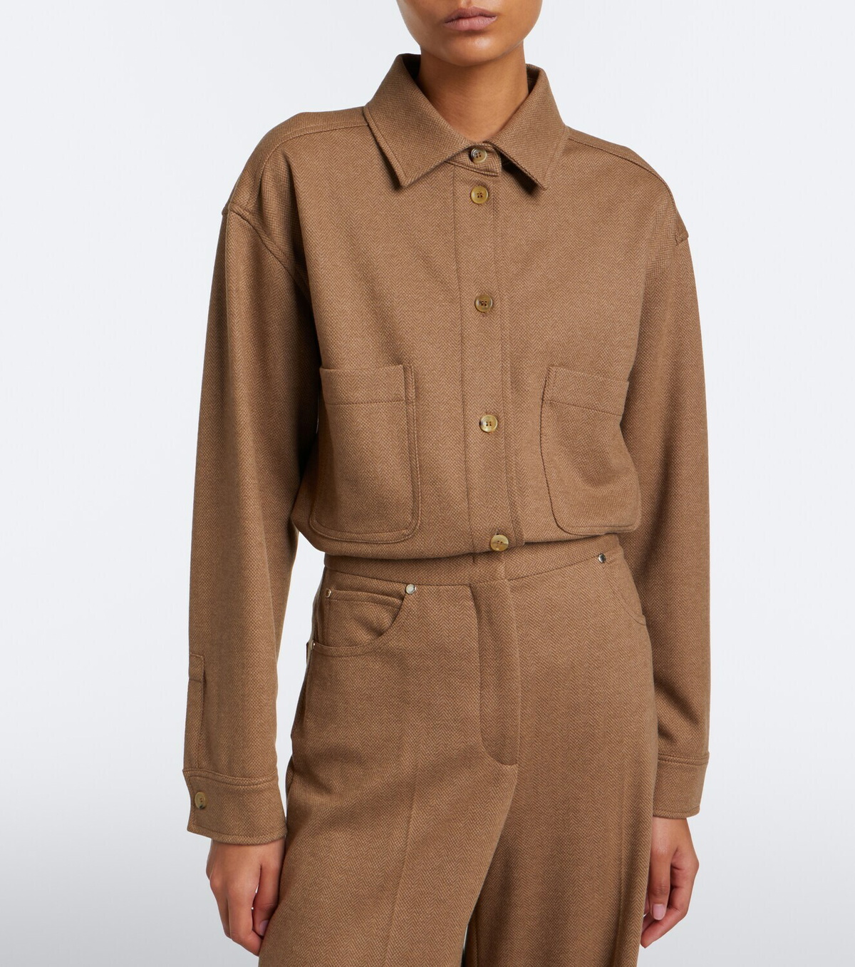 Max Mara Camel hair and wool-blend shirt